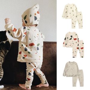 Newborn Baby Printed Clothing Set Autumn Winter Baby Boys Girls Clothes 2-Pieces Sweatshirt + Pants Baby Pajamas Suit