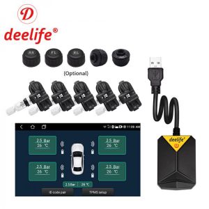 Deelife Android TPMS for Car Radio DVD Player Tire Pressure Monitoring System Spare Tyre Internal External Sensor USB TMPS