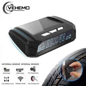 Truck Car Tire Pressure Auto Display Alarm Monitoring System TPMS Solar Charge External Sensor Tyre Temperature Alarm Monitor