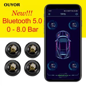 all in one place אלקטרוניקה Android TPMS Bluetooth 5.0 Tyre Pressure Monitoring System IOS Car Moto Alarm Auto Real Time Motorcycle Tires Pressure  Sensors