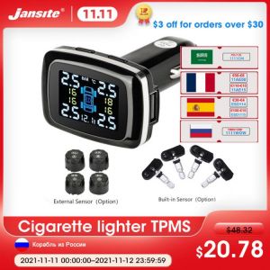 Jansite Car TPMS Tire Pressure Monitoring System Sensors Cigarette Lighter USB port Auto Security Alarm Systems Tire Pressure
