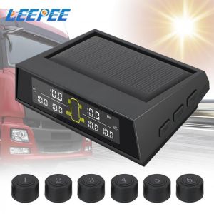 6 Tyre Sensor Solar TPMS Tire Pressure Monitoring System LCD Digital Display Wireless Truck Bus RV Oversize Vehicle Electronics