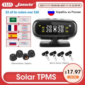 Jansite Original Solar TPMS Car Tire Pressure Alarm Monitor System Display Intelligent Temperature Warning Fuel Save 4 Sensors