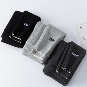 Korean Winter Velvet Embroidery Leggings Women Fitness Workout Thicken Ribbed Cotton Fleece Thermal Leggings Warm Winter Pants