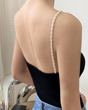 spring woman beautiful pretty top with pearls