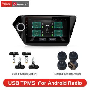 Junsun USB Tire Pressure Monitoring Alarm System TPMS With 4 Internal Sensors for Junsun Android Car DVD Player Navigation