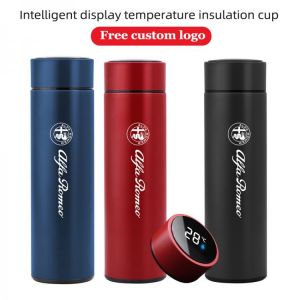 500ml Smart Thermos bottle With LOGO Temperature Display Portable Stainless Steel Thermo Mug for Mercedes Benz Amg Glk Gla