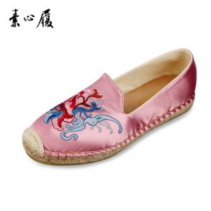 The Cool Chinese Style Hand-made Silk Shoes with Phoenix pattern Girl's casual walking shoes best sell sneakers