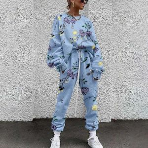Autumn Women Two Pieces Set Tie Dye Women Tracksuits Loose Lounge Wear Street Sweatshirt Tops and Jogger Set Suits 2Pcs Outfits
