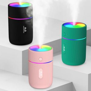 Mini Car Air Humidifier Portable Air Freshener with LED Night Light 2 Modes USB Oil Diffuser for Home Car Interior Accessories