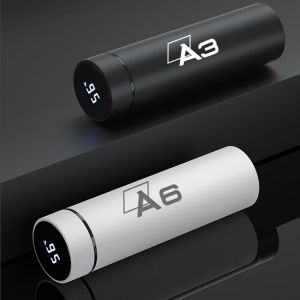 500ml portable Car smart Thermos bottle with temperature display for audi A3 A4 A5 A6 A7 A8 TT Insulation cups car accessories