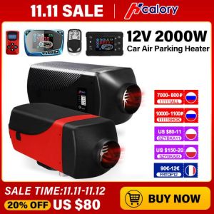 Hcalory 12V 2KW Car Diesels Air Parking Heater Car Heater LCD Remote Control Monitor Switch Silencer for Trucks BusTrailer Heate