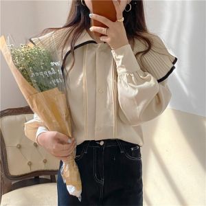 Alien Kitty Ruffles Gentle Shirts Elegant Tops Girls Office Lady Hot OL New Patchwork 2021 Autumn Full Sleeve Fashion Blouses