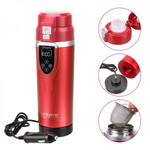 350ML Adjustable Temperature Car Heating Cup Vehicle Charging Heated Mug with Charger Car Travel Boiling Mug For Coffee Tea Milk