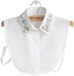 Joyci Diamond Pearl False Collar Peterpan Fake Collar Half Shirt Dickey