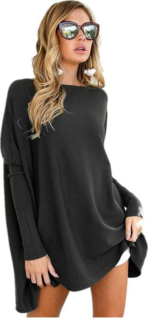 LIYOHON Women's Tunic Tops for Leggings Plain Oversized Shirts Batwing Long Sleeve Fall Loose Fitting Tops Tunics
