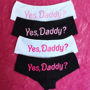 Hirigin Sexy Women Lingerie Funny G-string Briefs Underwear Panties T String Thongs Knickers Yes Daddy Letter Printed Underwear