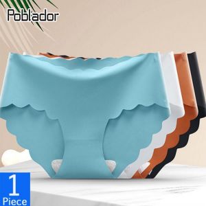Poblador 2021 New Sexy Women's Silk Panties Underwear Seamless Sport Briefs Low Waist Female Fashion Panty Comfort Lady Linge