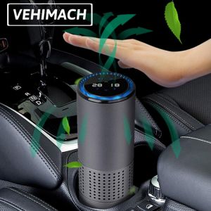 Gesture Sensing Car Air Purifier Negative Ion USB Air Cleaner Low Decibel Car Interior Freshener With HEPA Filter Auto Products