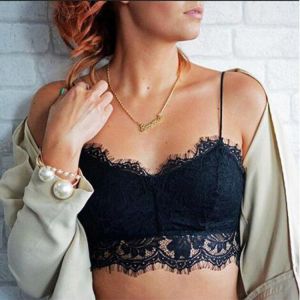 Hirigin Women's Sleeveless Lace Crochet Tank Tops Blouse Bralette Bra Cami Crop Top
