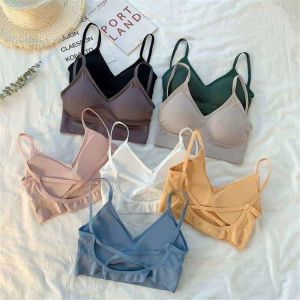 New Tops Women 2021 Lingerie Vest Bra Tube Top Sexy Seamless Wire Free Cami Crop Top Elastic Tank Tops Mujer Push up Solid Bra