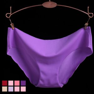 Women's Sexy Ruffle Briefs Low Waist Icy Silk Seamless Modal Underpants Female Solid Underwear Lingerie Comfortable Wave Pant