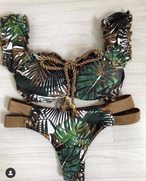 New Push Up 2020 Bikini Set Women Ruffle Biquini Swimwear Low Waist Sexy Brazilian Ribbed Swimsuit Bather Beach Maillot De Bain