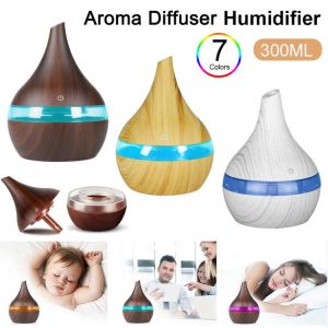 300ml Humidifier Ultrasonic Essential Oil Diffuser Quiet Opration USB Mist Maker with LED Night Lights Aromatherapy Diffuser