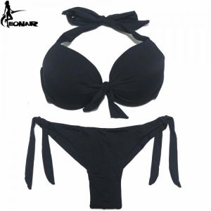 EONAR 2021 Bikini Solid Swimsuits Women Push Up Bikini Set Brazilian Cut/Classic Bottom Bathing Suits Sexy Plus Size Swimwear