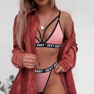 Panty Set Backless Pajamas Sexy Lingerie Sleepwear Night Bra Bikini Mujer Купальник Женский 2 Piece Set Women