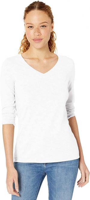 Amazon Essentials Women's Classic-Fit 3/4 Sleeve V-Neck T-Shirt