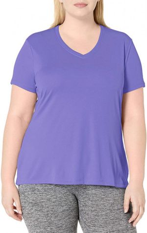 Just My Size Women's Plus-Size Cool DRI Short Sleeve V-Neck Tee