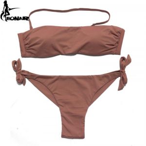 EONAR Bikini 2021 Solid Women Swimsuit  Brazilian Cut Bottom Bikini Set Push Up Swimwear Femme Bathing Suits Sport Beach Wear