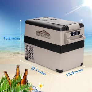 45L Portable Car Mini Refrigerator Freezer for Driving Travel Car Fridge Cooler Electric Small Fridge 12/24V DC & 110-240V AC