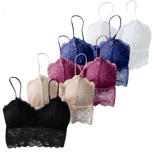 Women Lace Bra Underwear Backless Vest Sexy Push Up Lingerie Padded Bras Ladies Bralette Wire Free Female Intimates Plus Size
