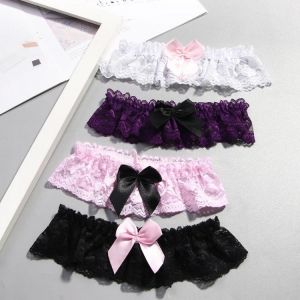 Fashion Leg Garter Belt Women Wedding Party Bridal Sexy Cute Lace Floral Cosplay Lace Bowknot Thigh Ring Loop Suspender