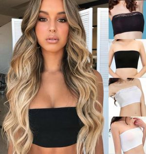 Summer Women Modal Bandeau Top Solid Breathable Strapless Bra Bandeau Soft Seamless Women Casual Tank Crop Tops