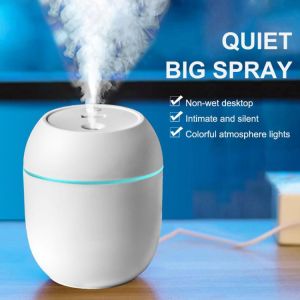 USB Portable Car Air Humidifier 250ML Essential Oil Diffuser 2 Modes Auto Off with LED Light for Car Mist Maker Face Steamer