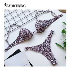 SAY MORNING High Waist Bikini 2021 Push Up Swimsuit Leopard Swimwear Women Brazilian Bikini Set Biquini Sexy Bathing Suit Women