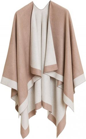 MELIFLUOS DESIGNED IN SPAIN Women's Shawl Wrap Poncho Ruana Cape Cardigan Sweater Open Front for Fall Winter