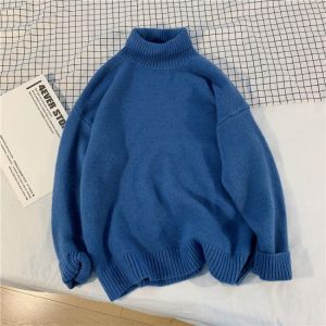 Biggorange Women's Sweater Autumn Winter Warm Turtlenecks Casual Loose Oversized Lady Sweaters Knitted Pullover Top Pull y2k