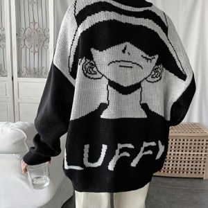 Cartoon character sweater women Japanese street hip-hop round neck pullover sweater autumn/winter fashion new oversize trend top