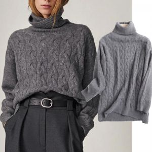 Withered Winter Sweaters Women England Style Fashion Turtleneck Twisted flower Warm Wool Pull Femme Sweaters Women Pullovers Top