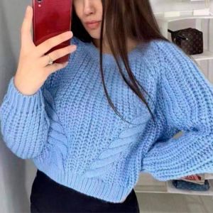 Knitted Autumn Women's Sweater O-neck Long Sleeve Drop Shoulder 2021 Winter Female Pullovers Loose Casual Ladies Sweaters Top