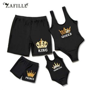 ZAFILLE Family Swimwear Men Swim Family Swimsuit Women Floral Transparent Swimsuit Mesh Boy Beach Shorts Women Girls Swimwear
