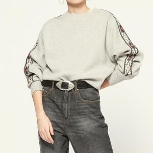 Women Knitted Sweater Autumn Winter Side Bohemian Pattern O-neck Simple Loose Long Sleeve Top