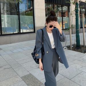Women Suits Elegant Blazer Office Lady Blazers Two Piece Set Fashion Female Suit Set Long Sleeve Suits Top And Pants Autumn 2021