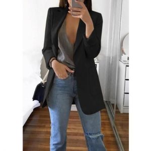 Fashion Korean Casual Women'S Spring Autumn Long  Female Business Suit 2021 Outwear Slim Coats Office Ladies Blazer Work Jack