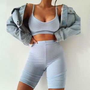 2021 new suit female sports suspenders suit female fashion street slim leggings sports pants running casual suit