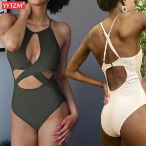 YYTZM One-Piece Swimsuit High Waist Bikini Plus Size Swimwear Beach Cover Up Summer Beach Dress Biquini Brazilian Swimwear Women